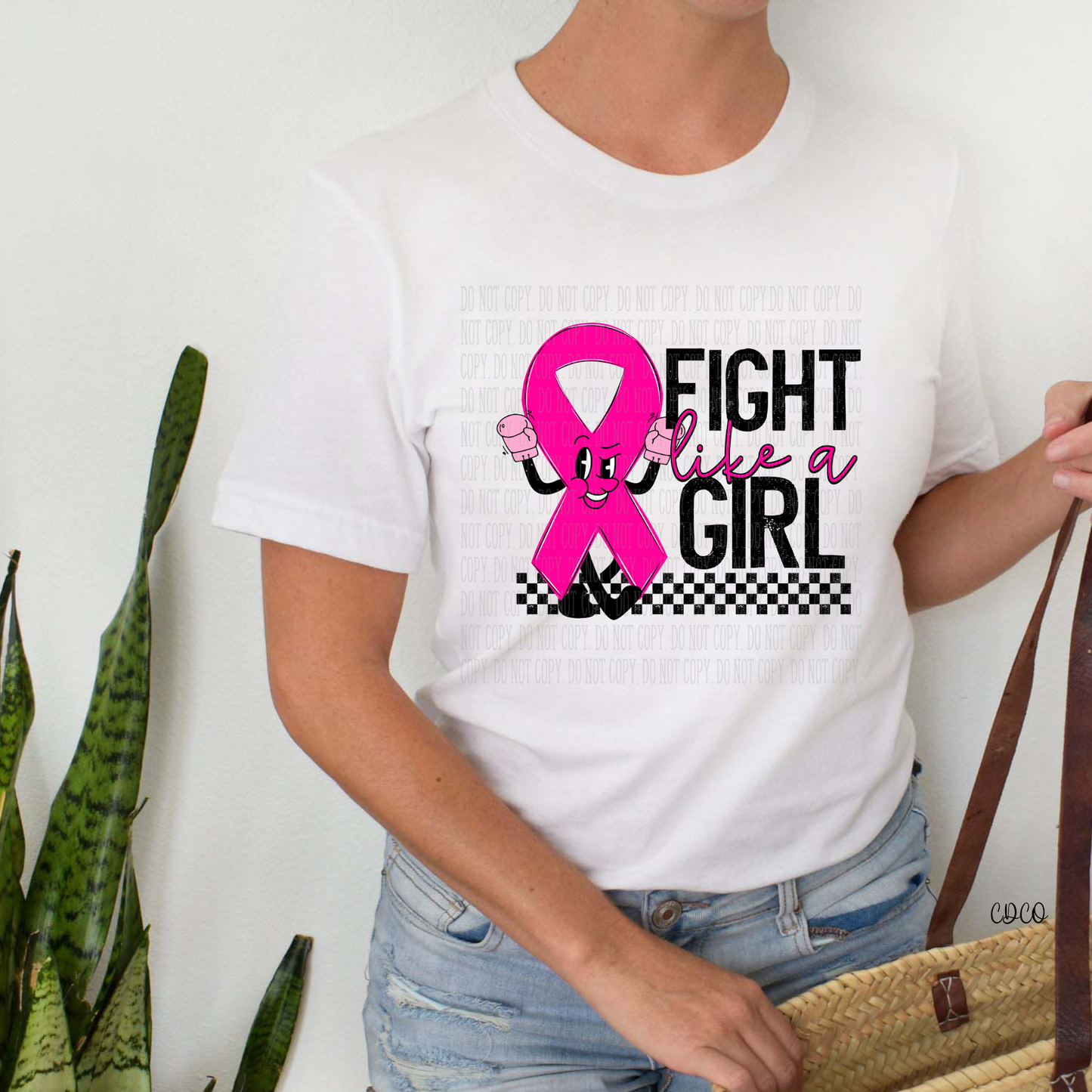 Fight Like a Girl Ribbon Character DTF