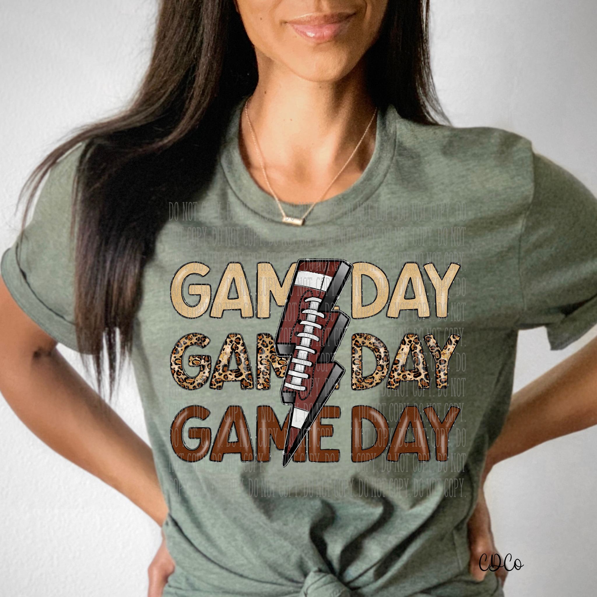 Gameday Football Bolt Stacked DTF