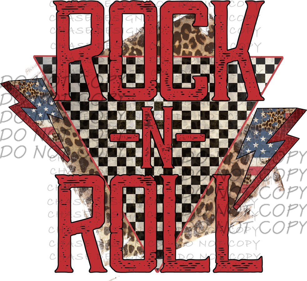 Rock N Roll Leopard Americana SUBLIMATION (400°)